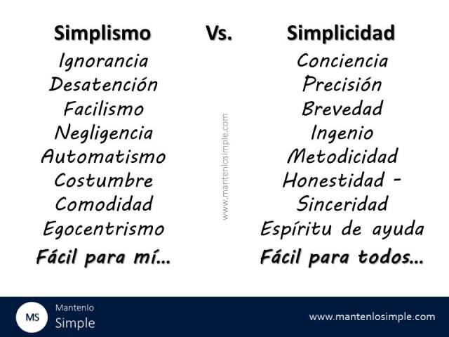 Simplicidad-simplismo
